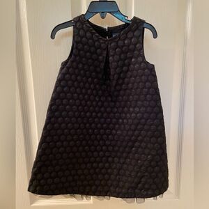 baby Gap Metallic Polka Dot A-Line Dress Black Bow Back Girls Size 3T